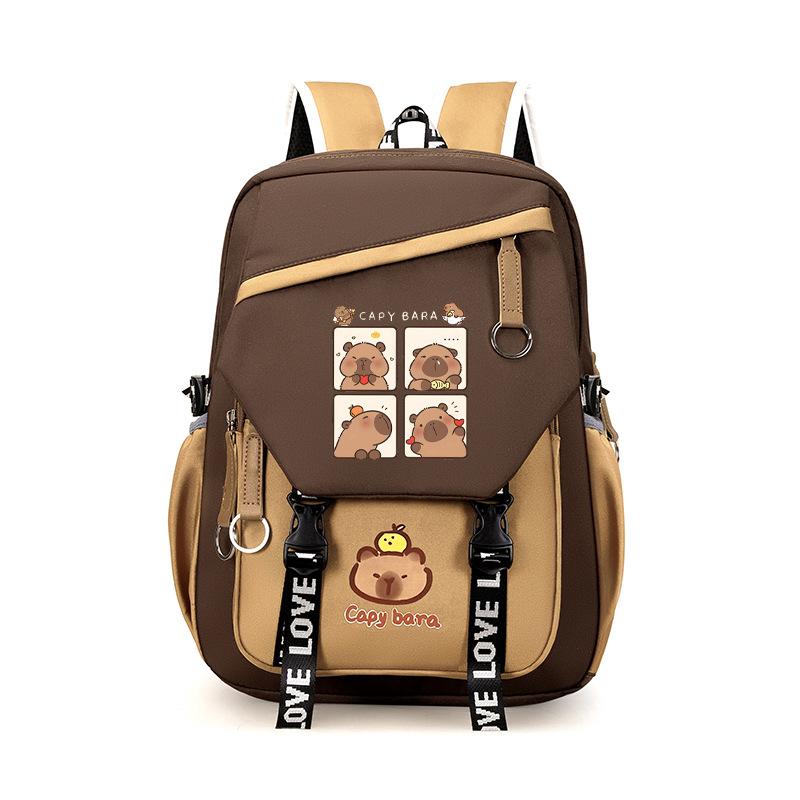 Capybara Schoolrugzak Kinderen Schooltassen Set Casual 3 stuks Daypack Tieners Meisjes Schoudertas Boekentas Schooltas Kinderrugzak