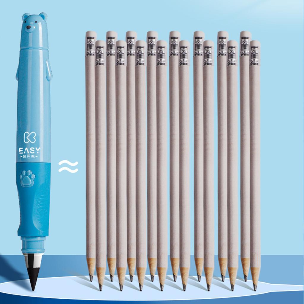 Automatic Pencil Cartoon Bear Pen Holder For Elementary School Children Pencil For Beginners Upright Posture Correction