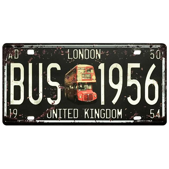 Vintage VW Bus Tin Sign Surf Plate License Metal Signs  Motor Oil Poster for Pub Bar Cafe Garage  Retro Wall Art Decor