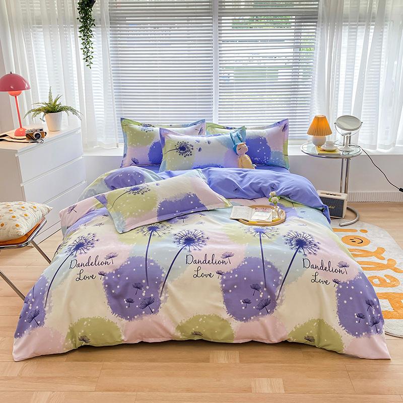 Skin-friendly Cotton Plant Cashmere Thickened Sanded Four-piece Bedding Set Dormitory Three-piece Set Bed Sheet Quilt Cover