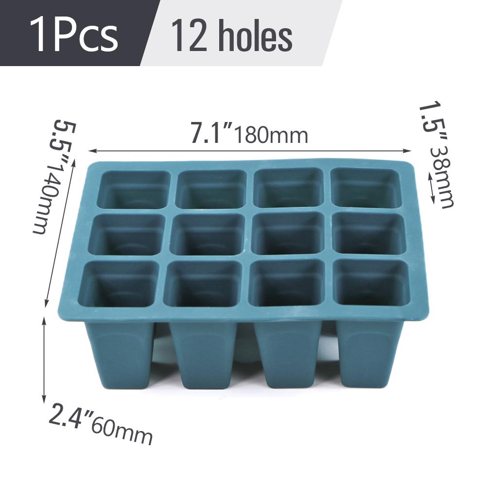 Silicone 4/6/12 Cell Seed Starting Tray Reusable Indoor Garden Nursery Box Seedling Pot Plants Propagation Germination Container
