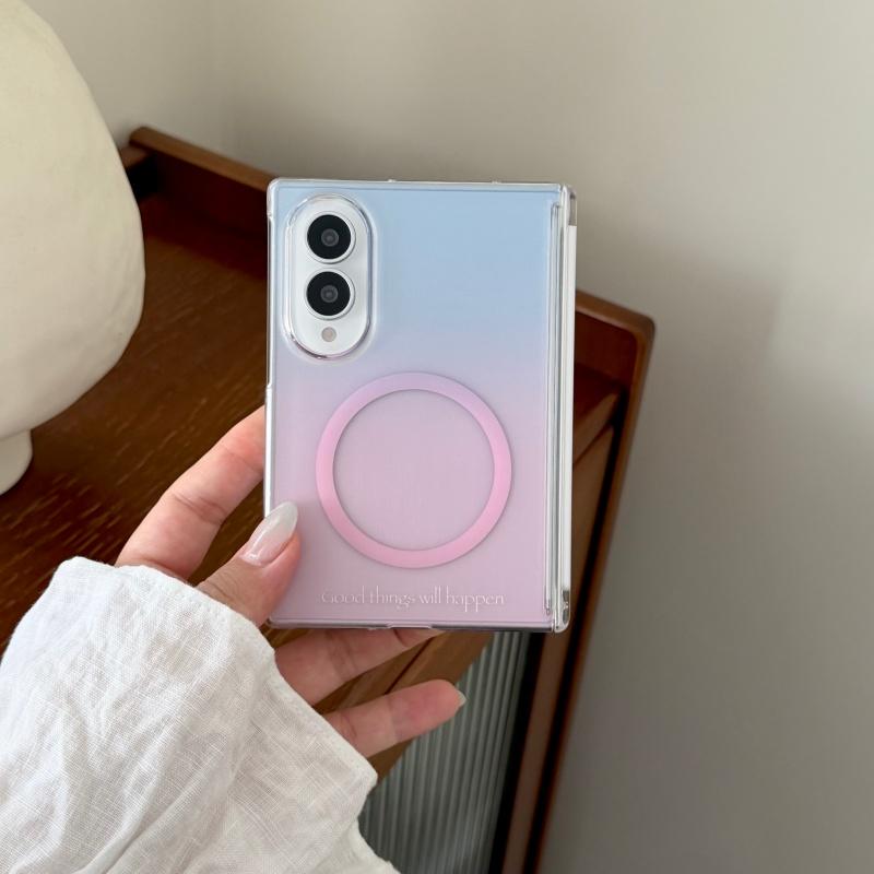 Custodia Magnetica per Telefono Colore Gradiente Coreano Per Samsung Galaxy Z Fold 8 Z Fold8 Cover con Supporto Stand Grip Magsafe Custodie Carine