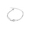 Dainty Pink Crystal Heart Bracelet for Women Adjustable Thin Chain Jewelry Minimalist Fashion Link Wrist Accessory Wedding Gift