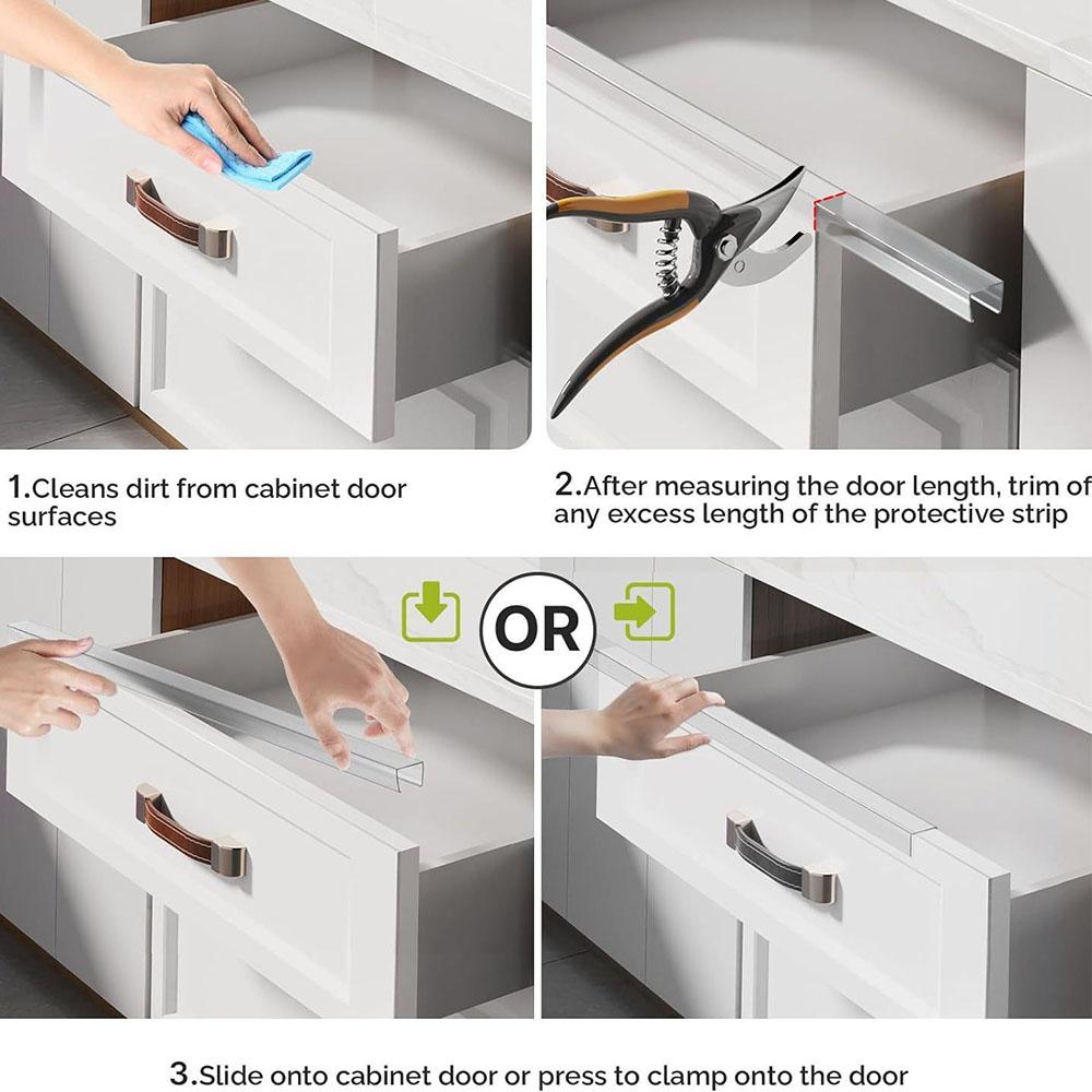 4Pcs Cabinet Door Protector For Preventing Wear, Chipping & Discoloration