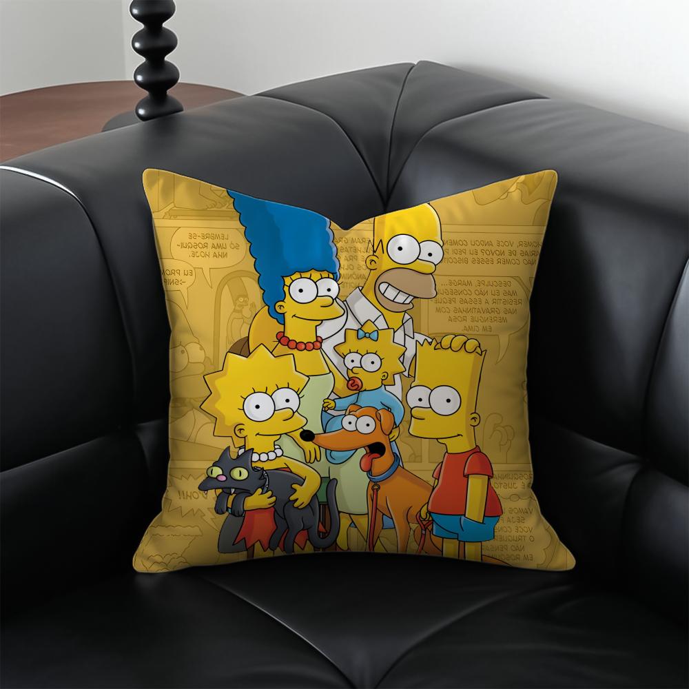 

TThe Simpsons Cushion Cover Pillow Case Antidustmite Invisible zipper silky plush cushion 30X30cm