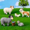13-Piece Set of Resin Sheep Miniatures Simple Desktop Ornaments (2–5 Cm)