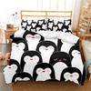Penguin Duvet Cover 2 Piece Set, Soft Microfiber Quilt Cover Bedding Sets With Pillowcases For Kids Adult Comforter Cover Double