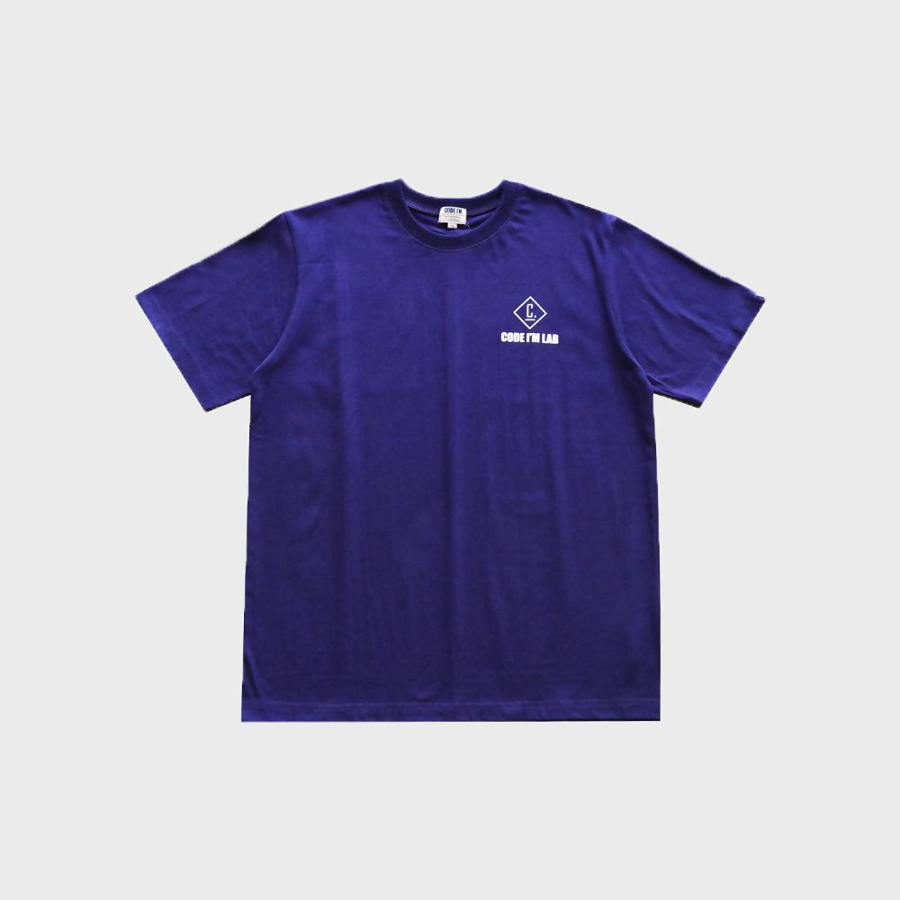 CODE I'M Lab Logo Print Oversized Short Sleeve T-Shirt Purple