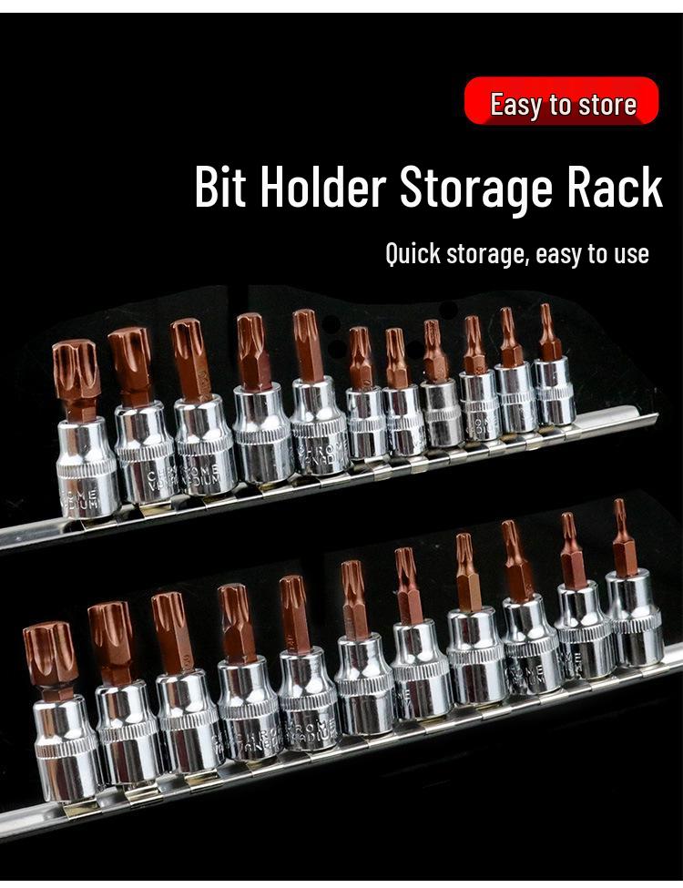 Hexagonal Star-Shaped Plum Blossom Screwdriver Bits and S2 Socket Tool 11-Piece Set