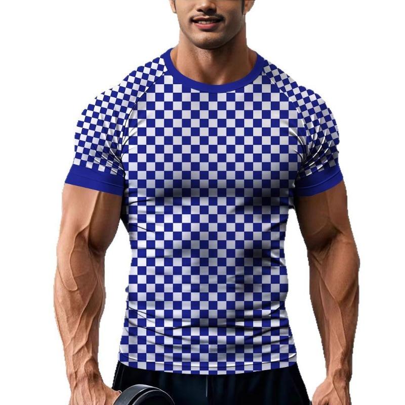 Men's Fitness Short Sleeved Tight Fitting Sports Breathable Quick Drying Short Sleeved T-shirt