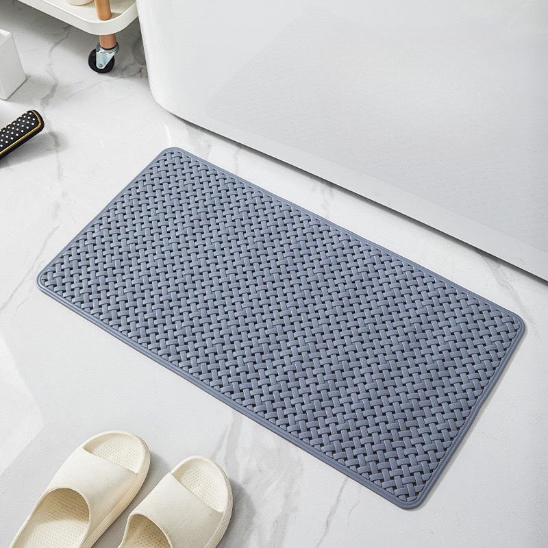 Non-Slip Bathtub Mat with Suction Cups Drain Holes Machine Washable Textured Shower Mat Durable PVC Material Bath Mat