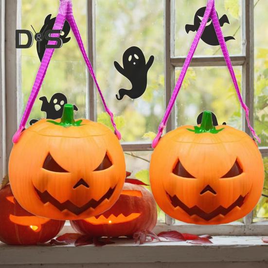 

Большое ведро-тыква с подсветкой на Хэллоуин, пластиковое ведро для сладостей и сладостей со светодиодными лампами, украшение для вечеринки на Хэллоуин pumpkin