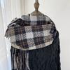 Autumn Winter Women Retro Knitted Scarf Headscarf Lady Men Casual Preppy Plaid Tassel Scarve Mujer Male Wrap Shawl Korean Style