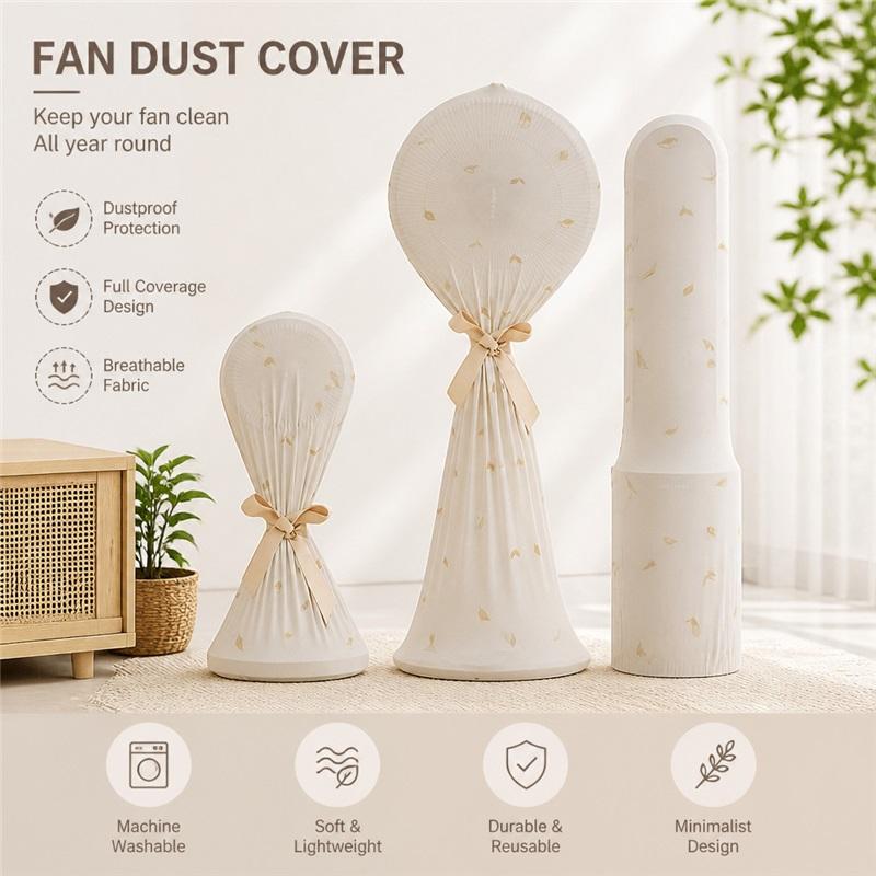 Breathable Fabric Standing Fan Dust Cover Full Wrap Decorative Protective Cover for Floor Tower Fan