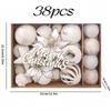 38Pcs Luxury Plush Christmas Ball Set Xmas Tree Top Flower Decoration Short Flocked Balls For  Xmas Party Wedding Ornament