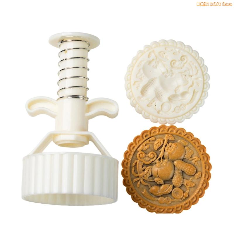 

K1AE Большие формы для лунных пряников из АБС-пластика Инструмент для выпечки Традиционный дизайн с кроликом и драконом 300 г 500 г