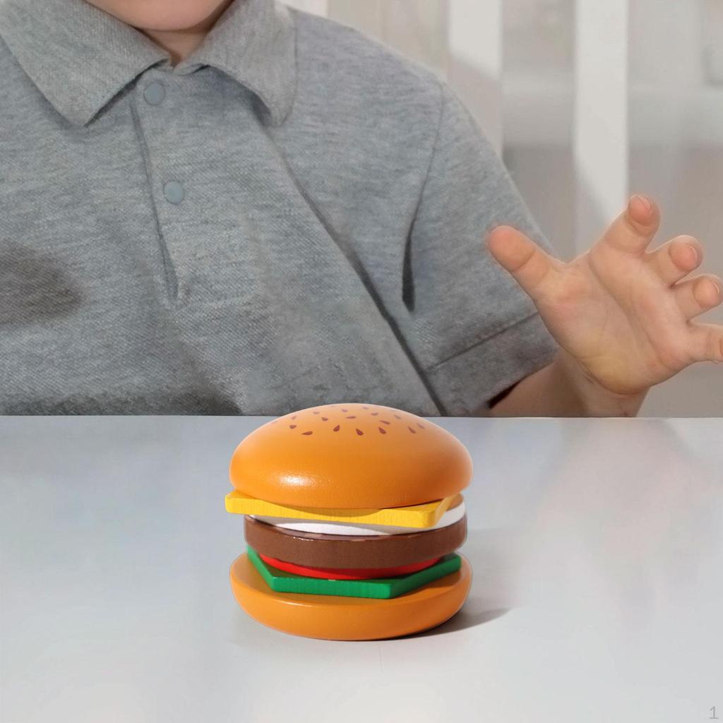 Burger Stacking Toy Set for Children, Toddlers, Educational Activity Ages 3 To 5
