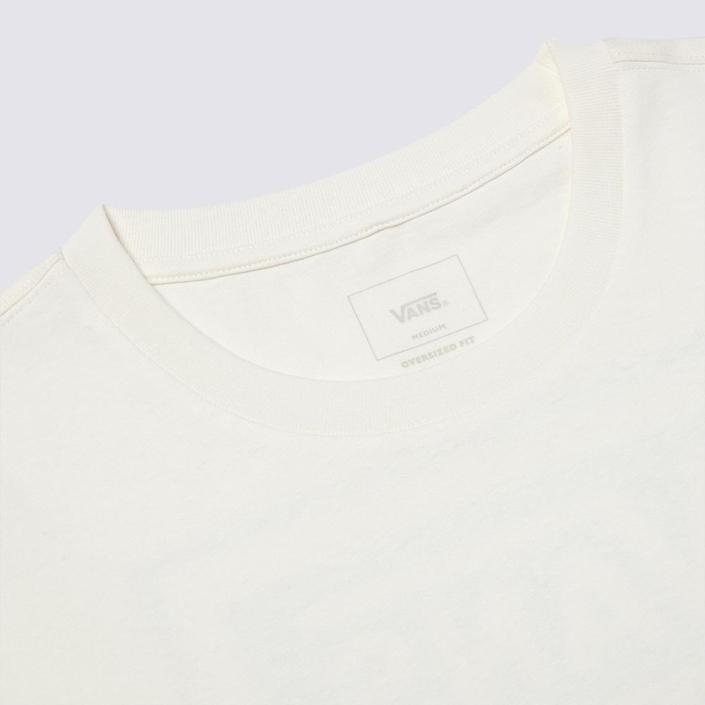 Vans Printed Checkerboard Splicing Round Neck Long Sleeve T-Shirt Men Tops White VN000GNWFS8