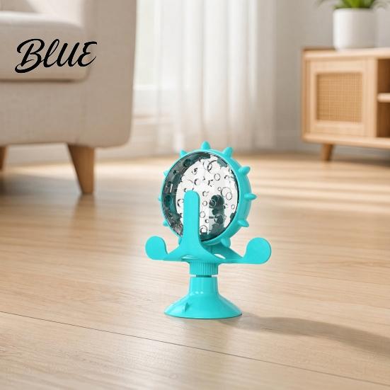 Cat Treat Toy Windmill Dispenser Interactive Rotating Food Dispenser Toy