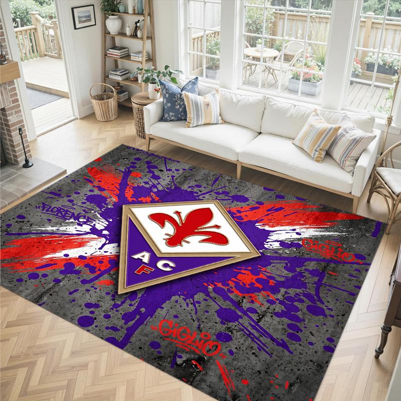 Fiorentina FC Design Crystal Velvet Carpet Cozy Non?Slip Printed Rug For Bedroom Living Room Entrance