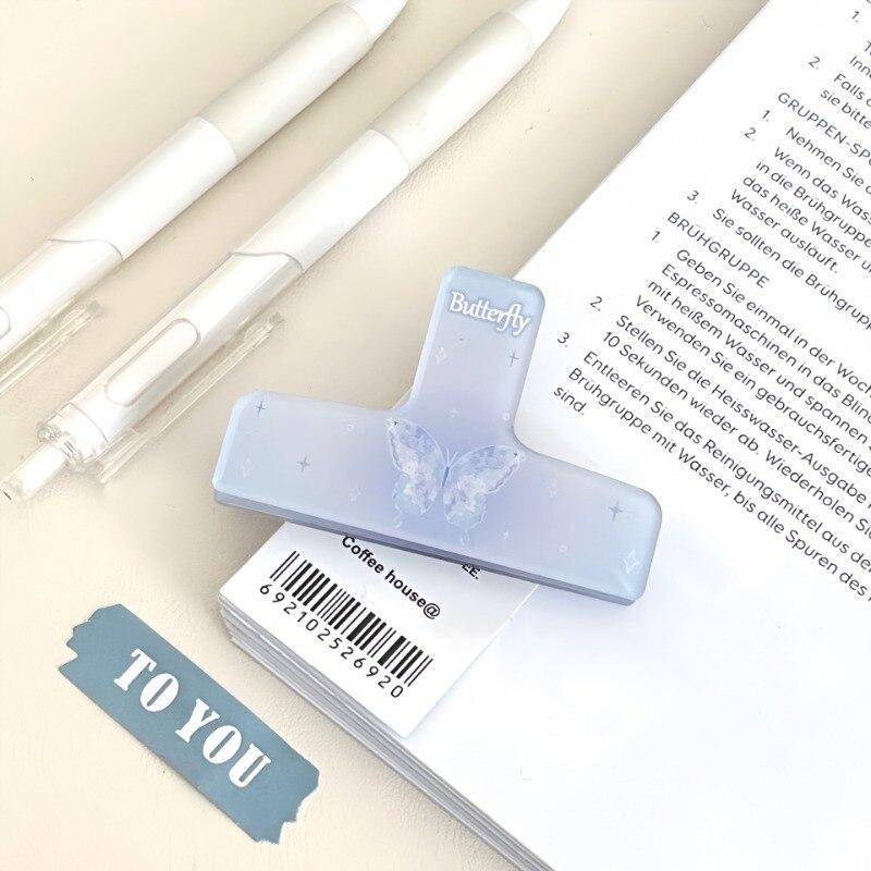 Creative Kawaii Scrapbook Clips American Y2K Style Butterfly Star Non-sticky Memo Pad Clip Lovely Snack Seal Binder Clip Student