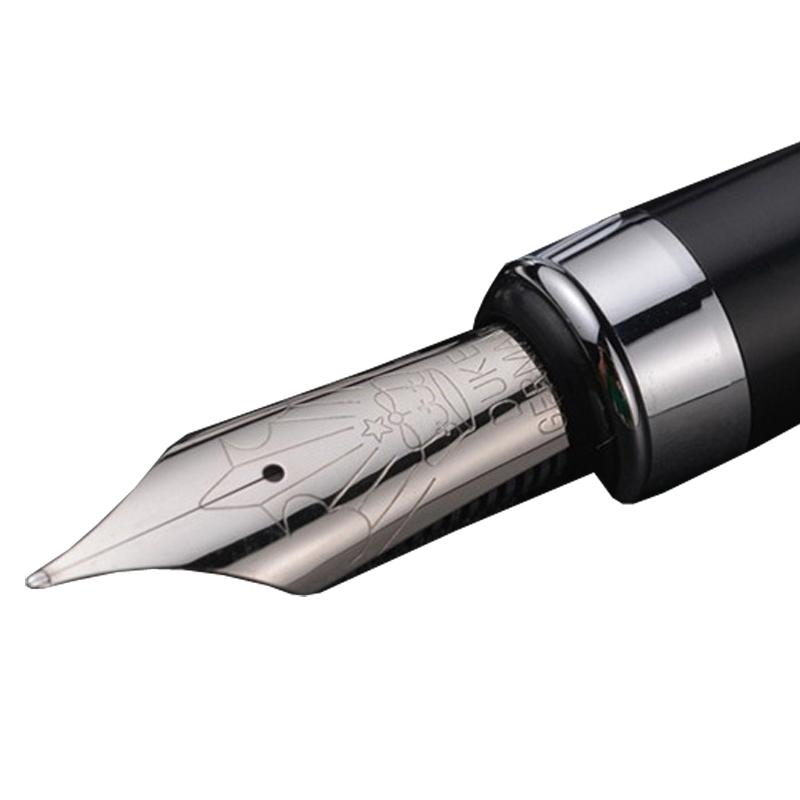 Duke Black And Silver Carbon Fiber Bent Nib Calligraphy 0.8MM & Fountain Pen For Writing Pen GFP015