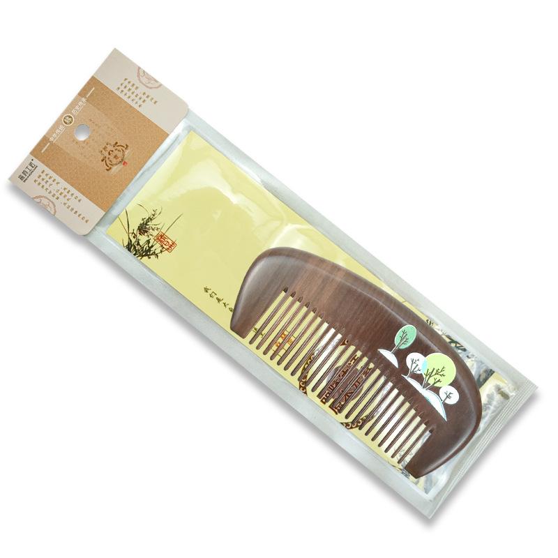Mandarin Ducks Hand-Painted Peach Wood Hair Comb for Daily Use