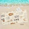 Cute Animal-themed Beach Towel, Featuring Soft Beige as the Base with Printed Cartoon Animal Patterns Like Giraffes