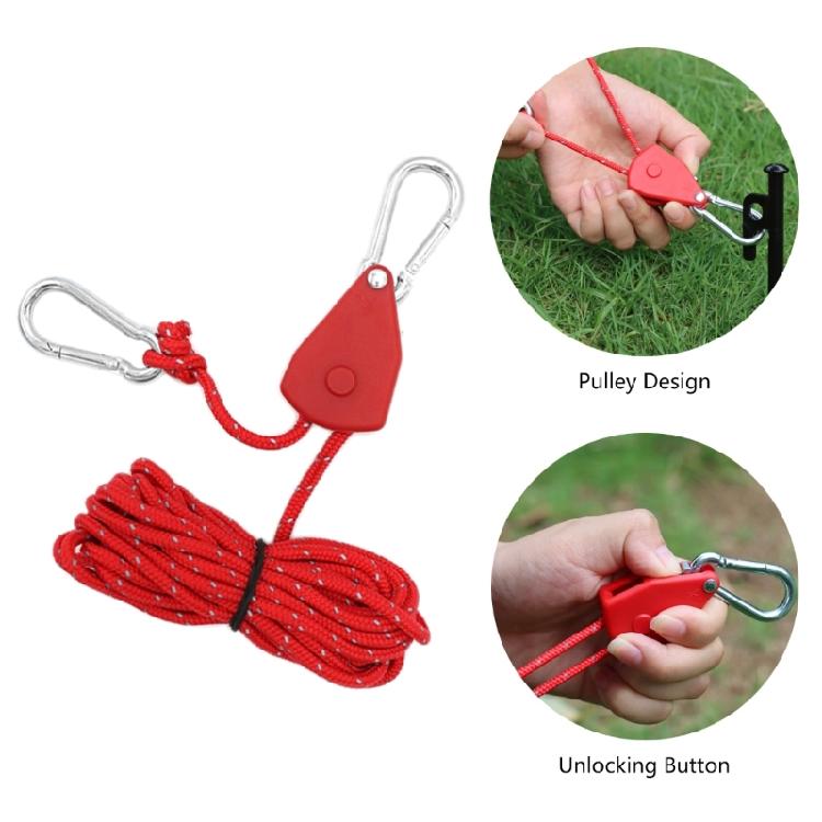 Reflective Tie Downs Rope Hangers Tent Guide Rope for Outdoor Adjusted Tent Tie Downs Rope Hangers Camping Pulley Rope