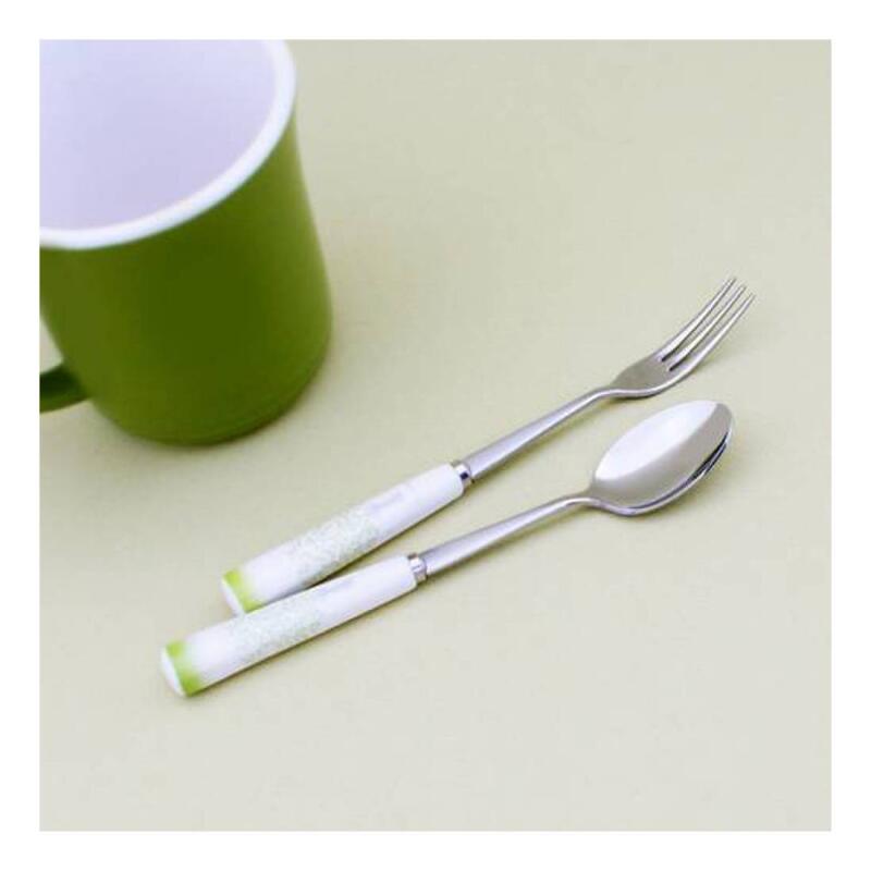 Green Maple Line Teaspoon Tea Fork teaspoon