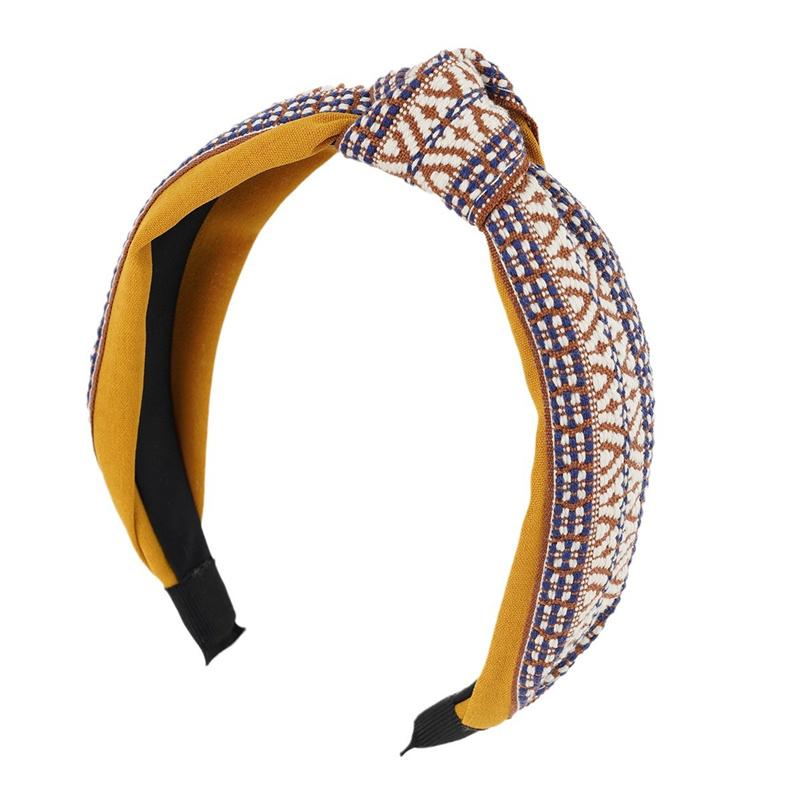 Vintage Plaid Tape Knotted Hairbands for Women Girls Casual Shopping Head Hoop Classic Ladies Head Wears