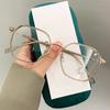 Anti-blue myopia glasses frame for women can be matched with degree plain face large frame small glasses metal frame TQ frame