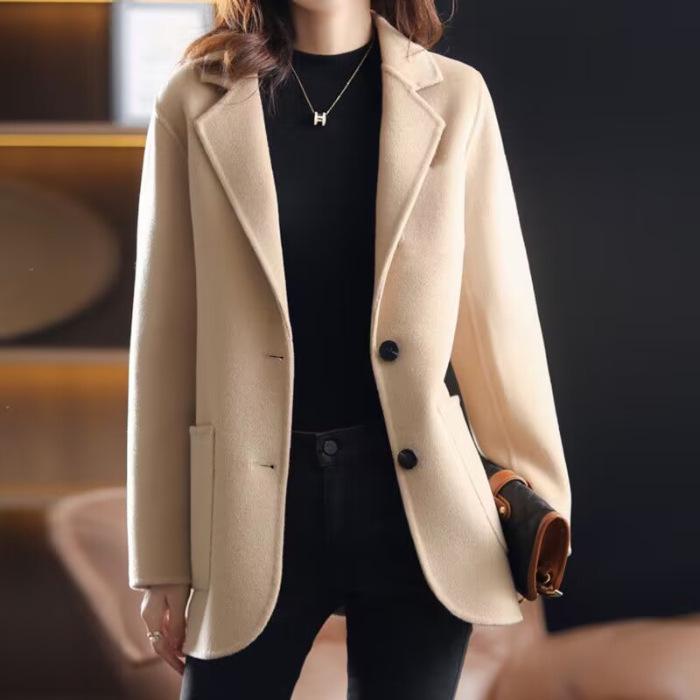 New Korean Style Women's Woolen Coat - Petite, Slimming Autumn/Winter Fashion
