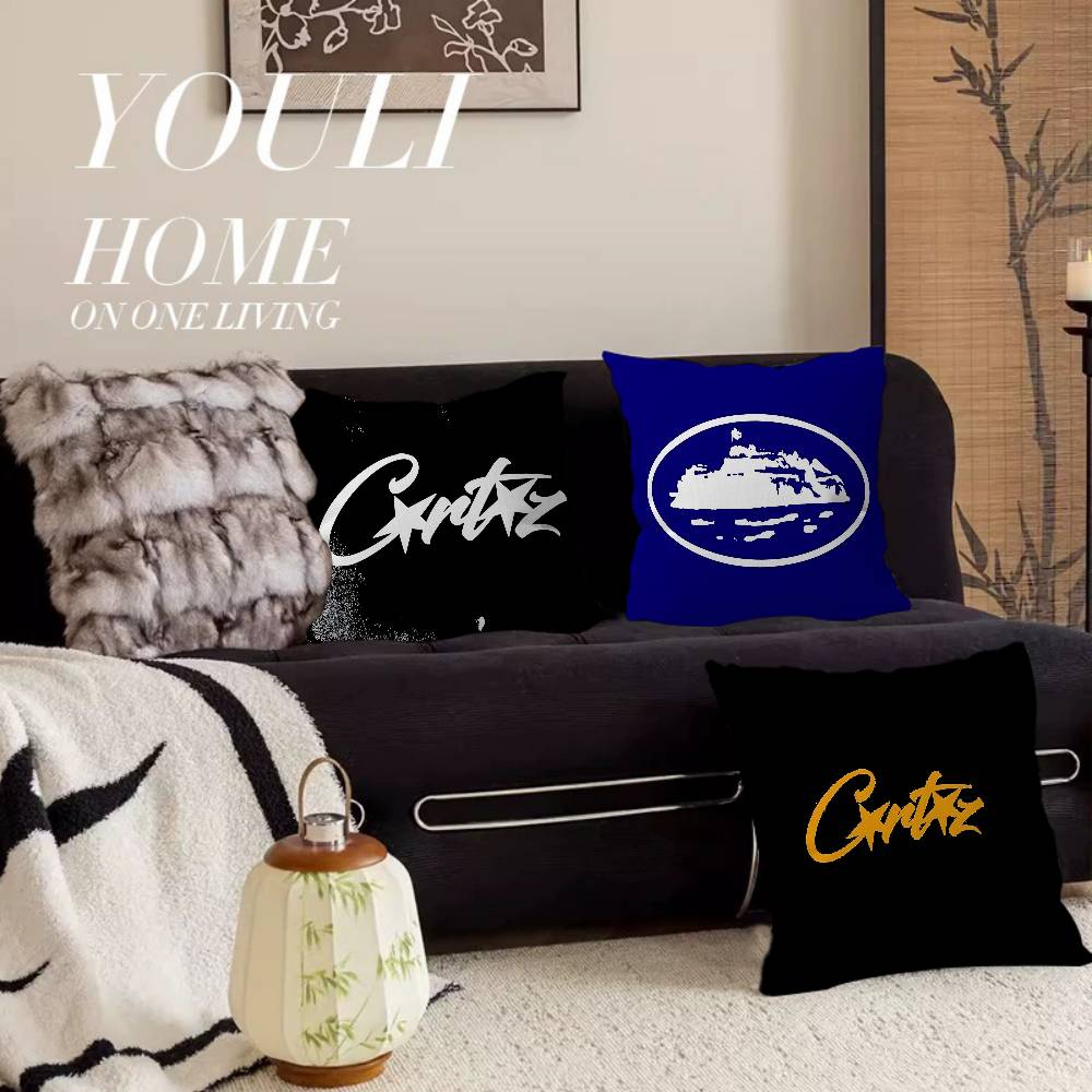 Devil's Island English C-Corteiz Office Cushion Pillowcase Car Cushion Cover45X45CM Lumbar Pillowcase Sofa Pillowcover