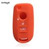 Kirtlandi Silicone Key Case For Fiat Tipo 3Button Car Key Cover For Fiat Tipo   Flip Folding Holder Keychain Accessories