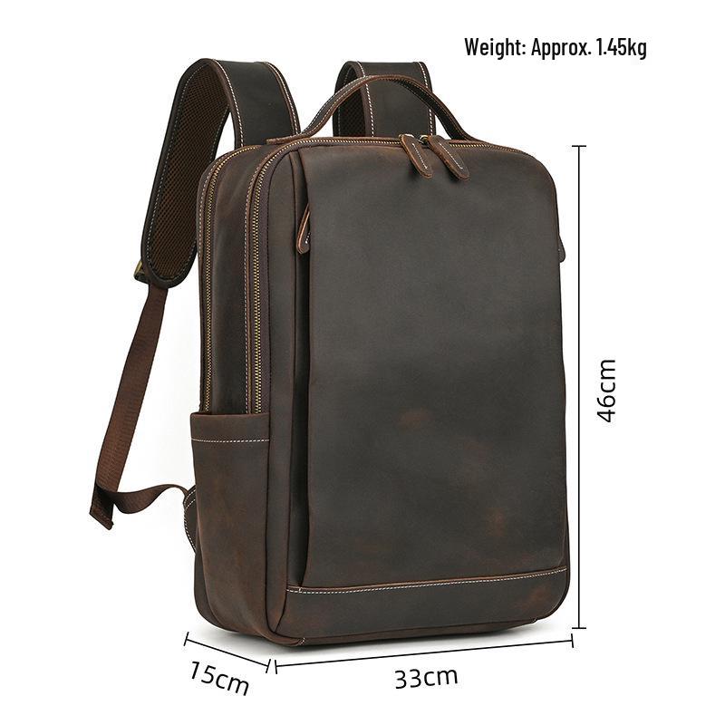 Vintage Crazy Horse Leder Rucksack für Damen und Herren - Echte Leder Reise- und Schultasche