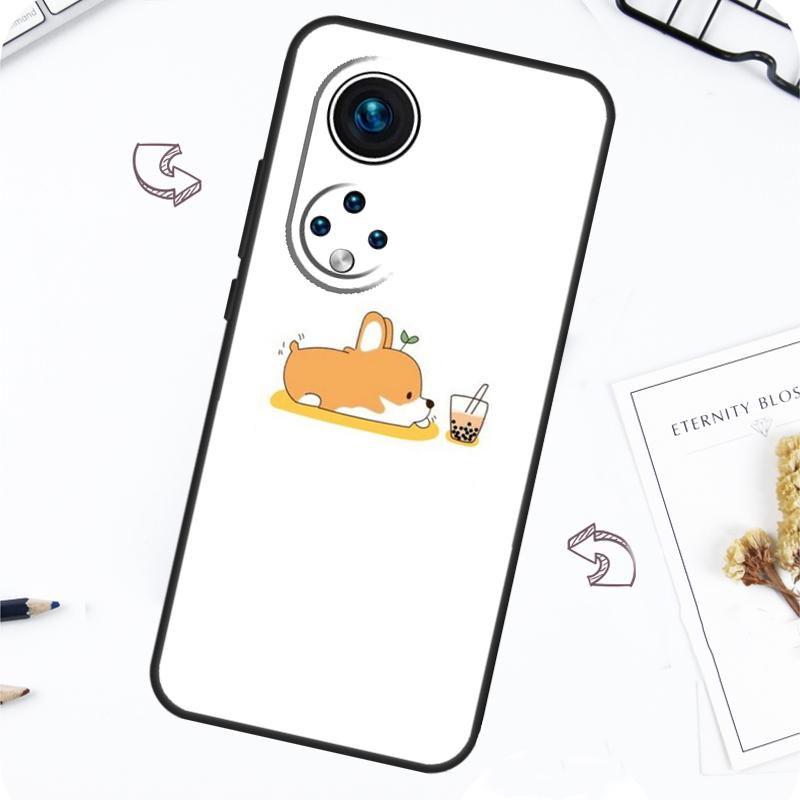 Corgi and Bubble Tea Case For Honor Magic 7 Pro 5 6 Lite Honor 200 Pro 50 70 90 X8b X9a X8a X8 X9 X9c X9b Cover