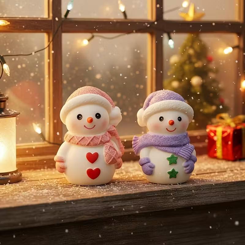 Mini Christmas Snowman Silicone Mold, Suitable For Christmas Holiday Decoration, Holiday Home Decoration Santa Snowman Deer Gift