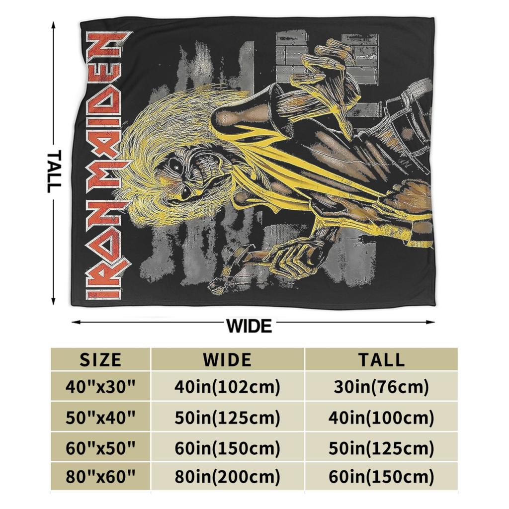 Rock I-Iron M-Maidens Deky Flanelové Letní Klimatizace Heavy Metal Hudba Přenosné Super Měkké Přehozy Přikrývky