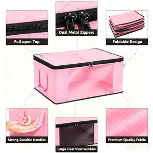Non Woven Fabric Storage Bag Dustproof Moisture Proof Moving Packing Bag for Clothes Quilt Organizer Storage Box with Transparent Window and Handles