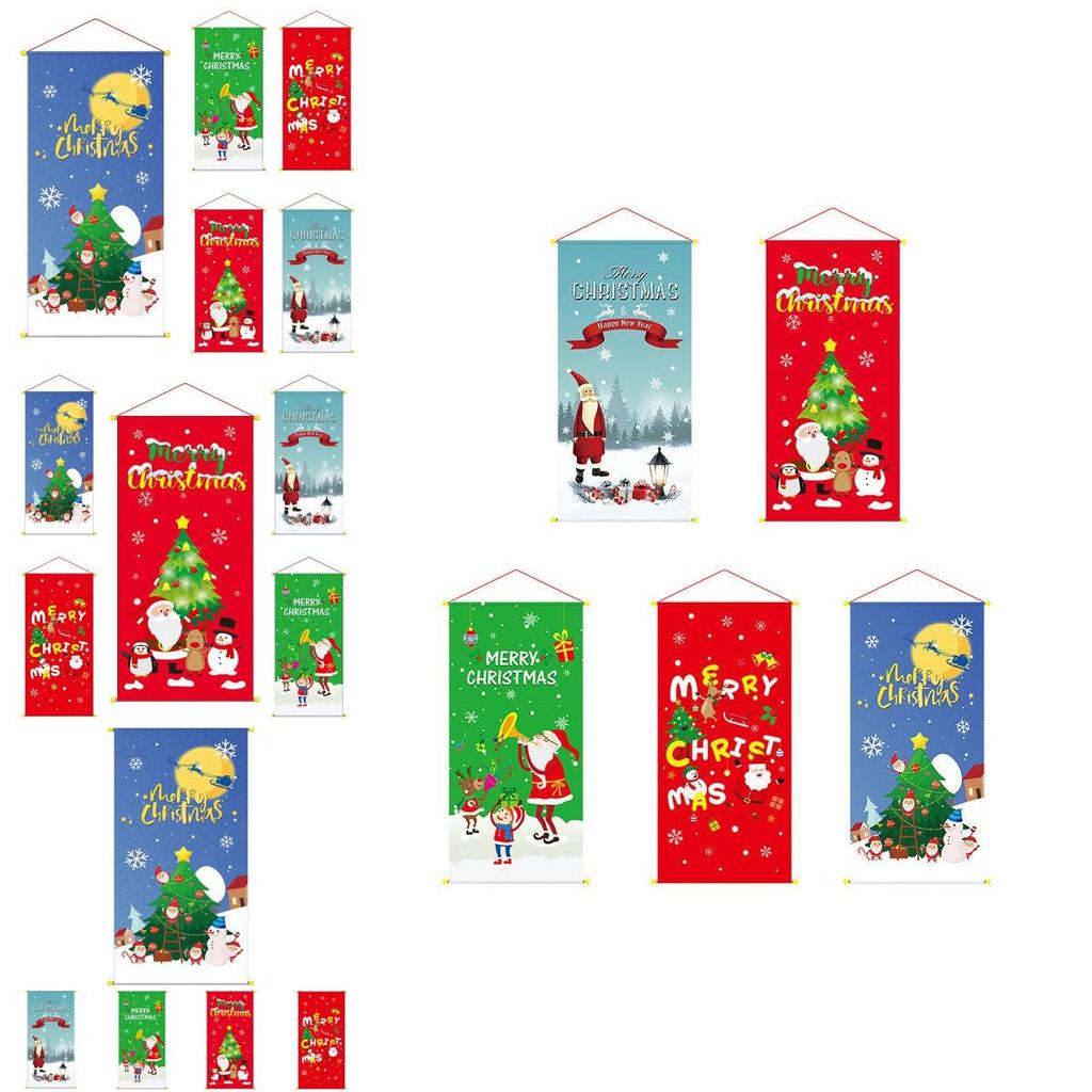 Christmas Hanging Merry Flag Decor Xmas Home Outdoor Party Window Decoration