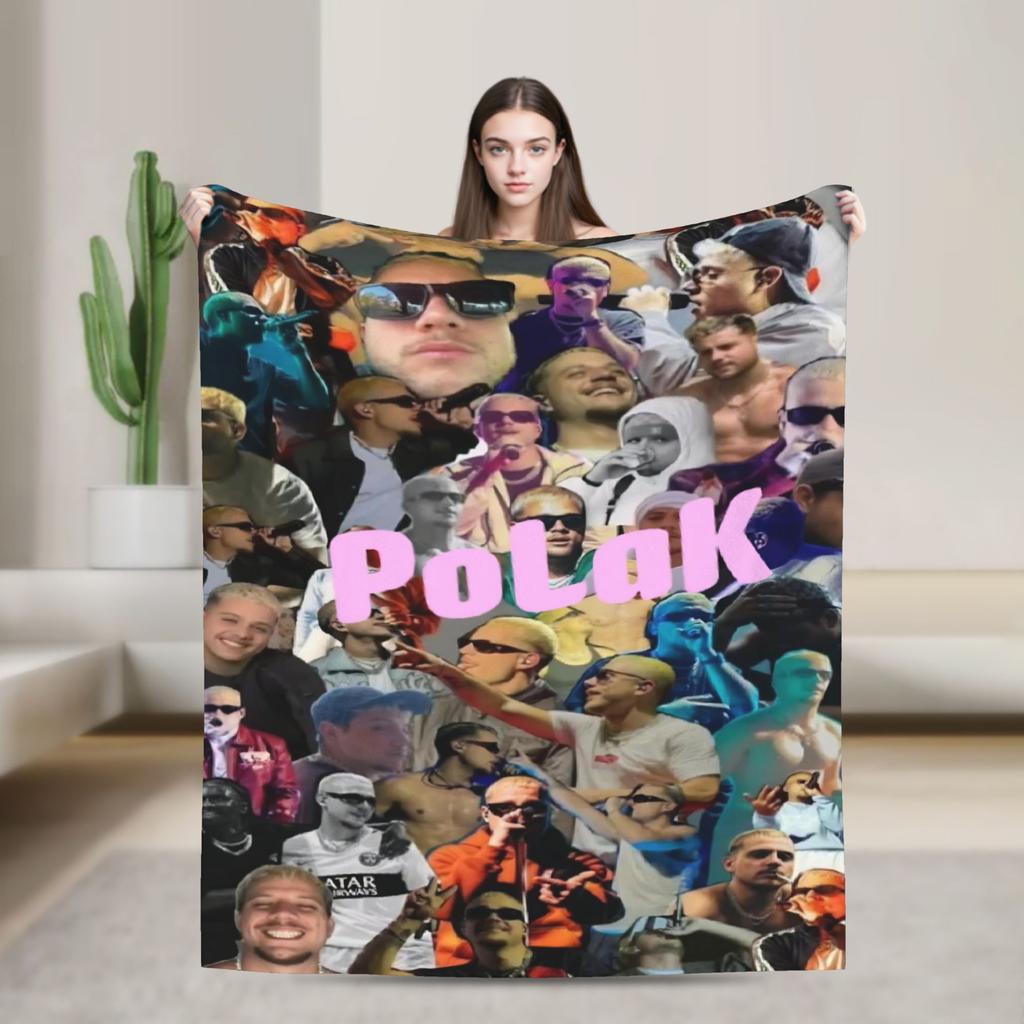 PLK French Rapper Photo Blankets Super Soft Funny Plush Throw Blanket For Home Decor Airplane Travel Flannel Bedspread Bed Cover