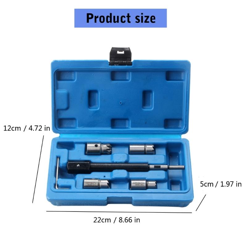 Steel Fuels Injector Seat Cleaning Reamer Kit 6PCS/set High Durability Tool For Effective Automotive Repair Maintenance
