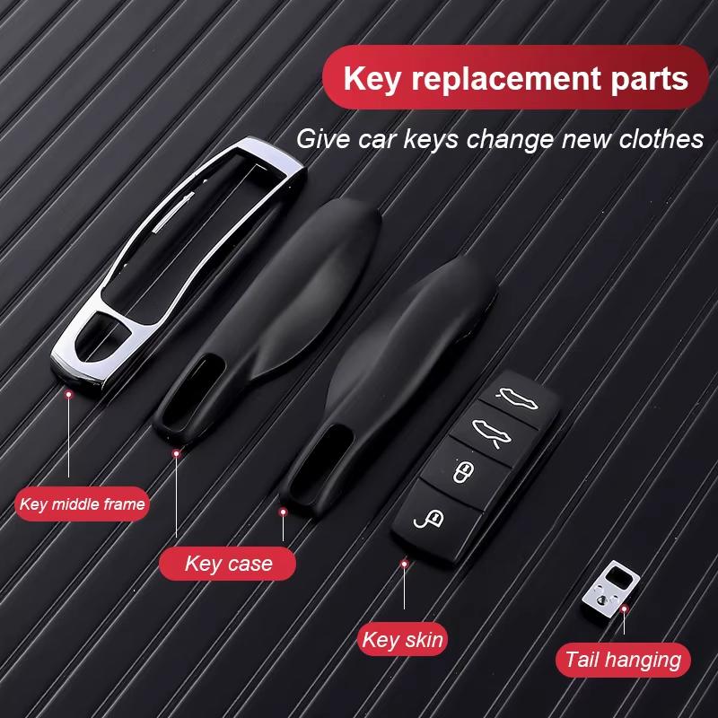 Car Key Case Accessories Replacement Parts For Porsche Cayenne 2011- Macan 2014- Panamera 2010- Cayman Boxter 718