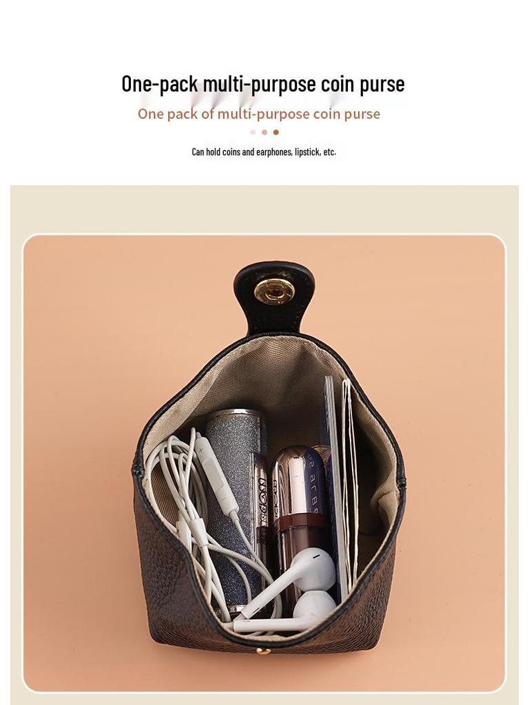 Stylish Mini Cowhide Coin & Lipstick Purse for Women