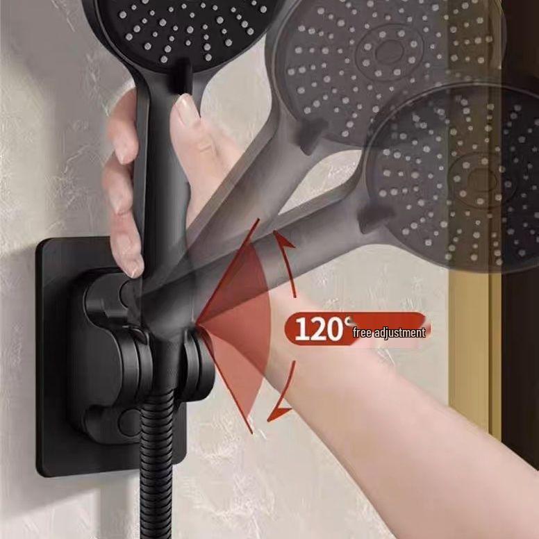 Punch-Free Adjustable Shower Head Holder with Hook