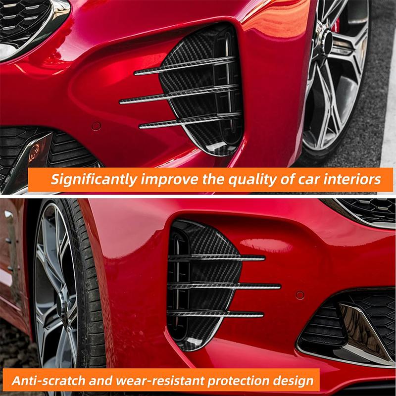 For KIA Stinger 2018-2023 Front Bumper Side Vent Grill Trim Cover Side Fender Covers Fender Exterior Body Kit Stickers