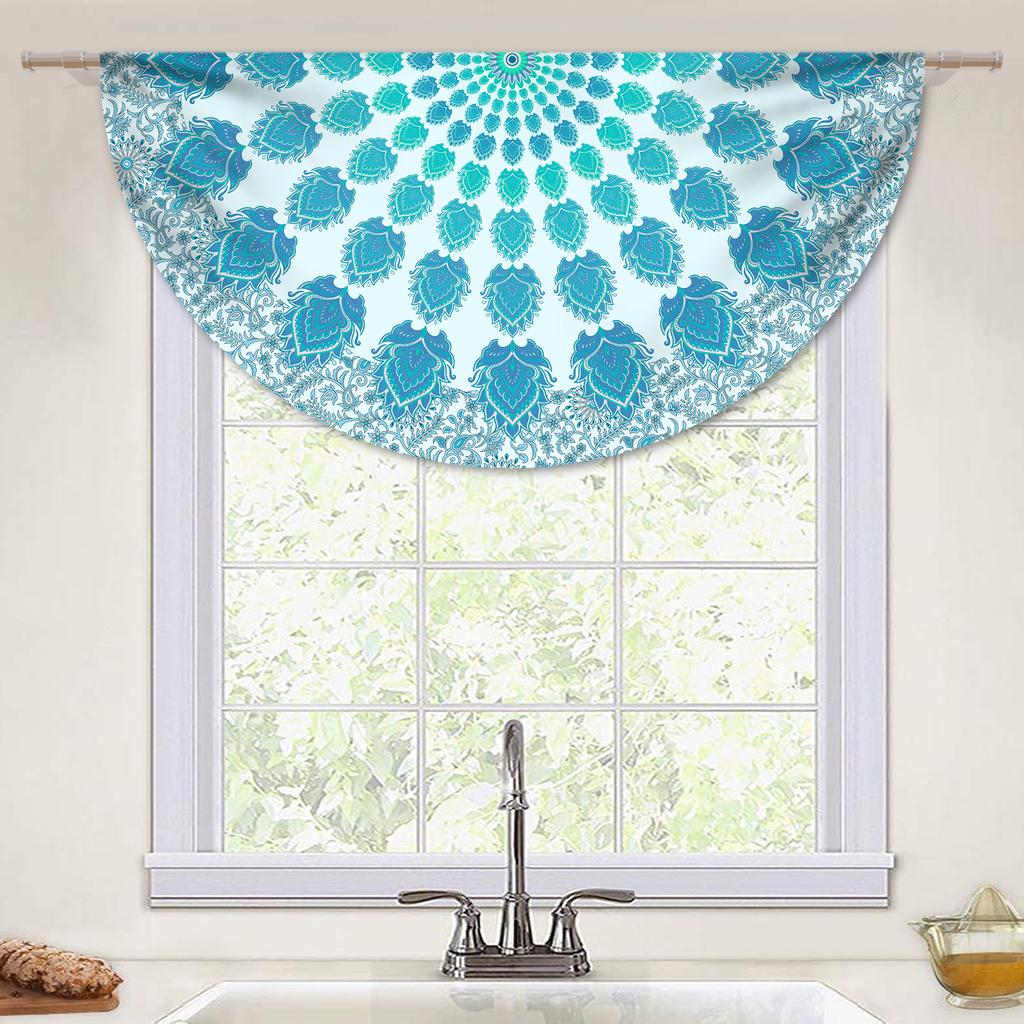 1 Piece Circular Tablecloth With Green Red Flower Waterproof Colorful Terrace Table Cover Multi-Purpose 63 Inch Totem Tablecloth