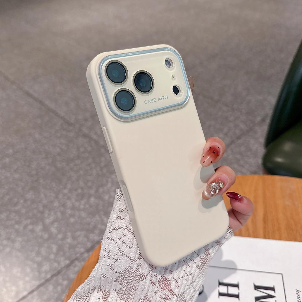 Large Window Camera Protection Silicone Case For iPhone 17 16 15 14 13 12 11 Plus Pro Max Solid Color Matte Shockproof Cover