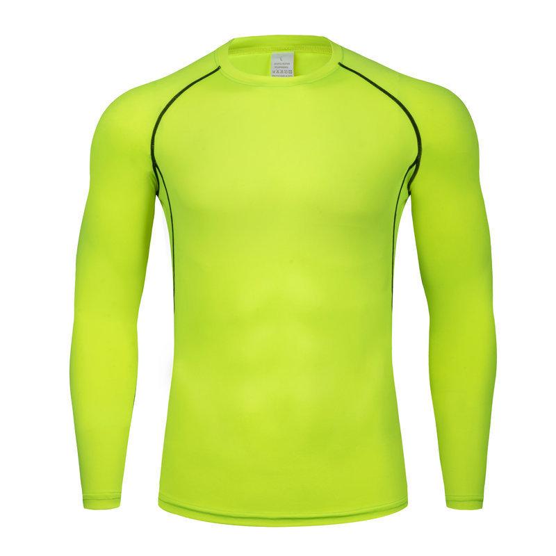 Solid Color Long Sleeve Quick-Dry Athletic Base Layer - Breathable, Elastic, Sweat-Wicking for Running, Basketball, and Football.